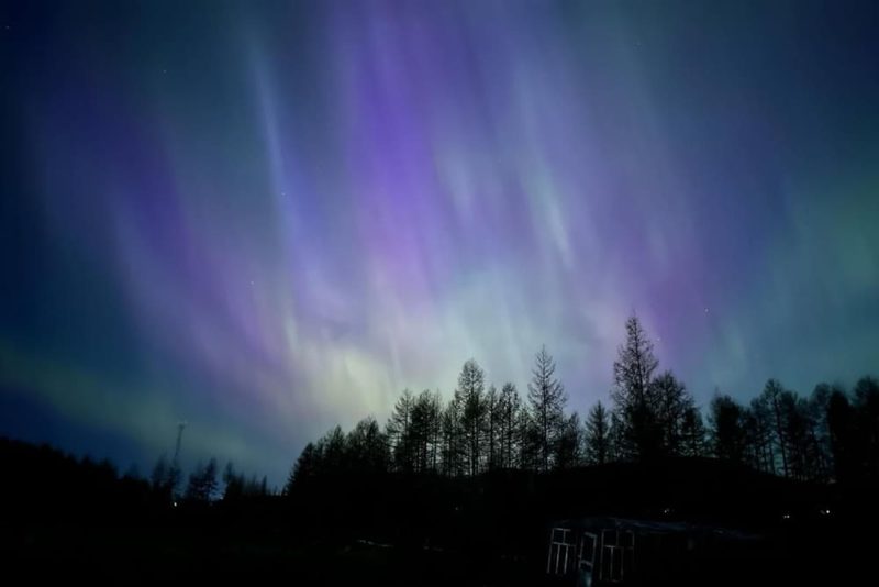 Северное сияние в Якутии